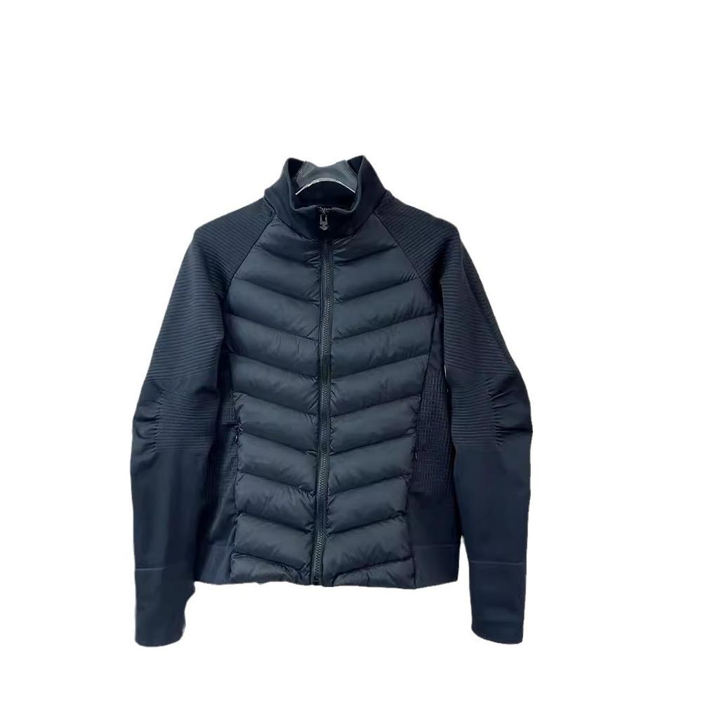 Light and thin sports outdoor lulu down jacket women's short running slim white duck down liner yoga jacket winter