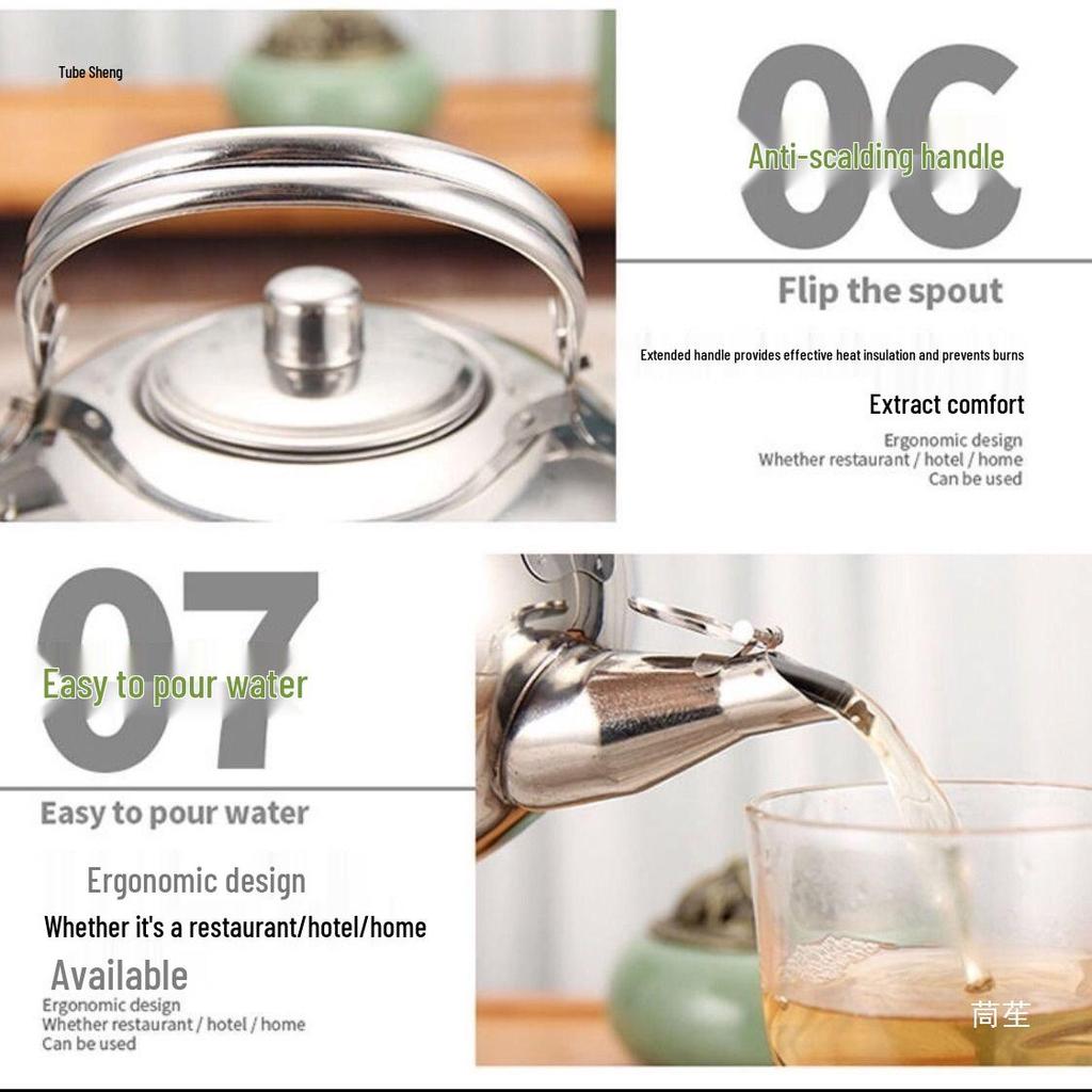 Stainless Steel Teapot with Filter for Home or Restaurant Use