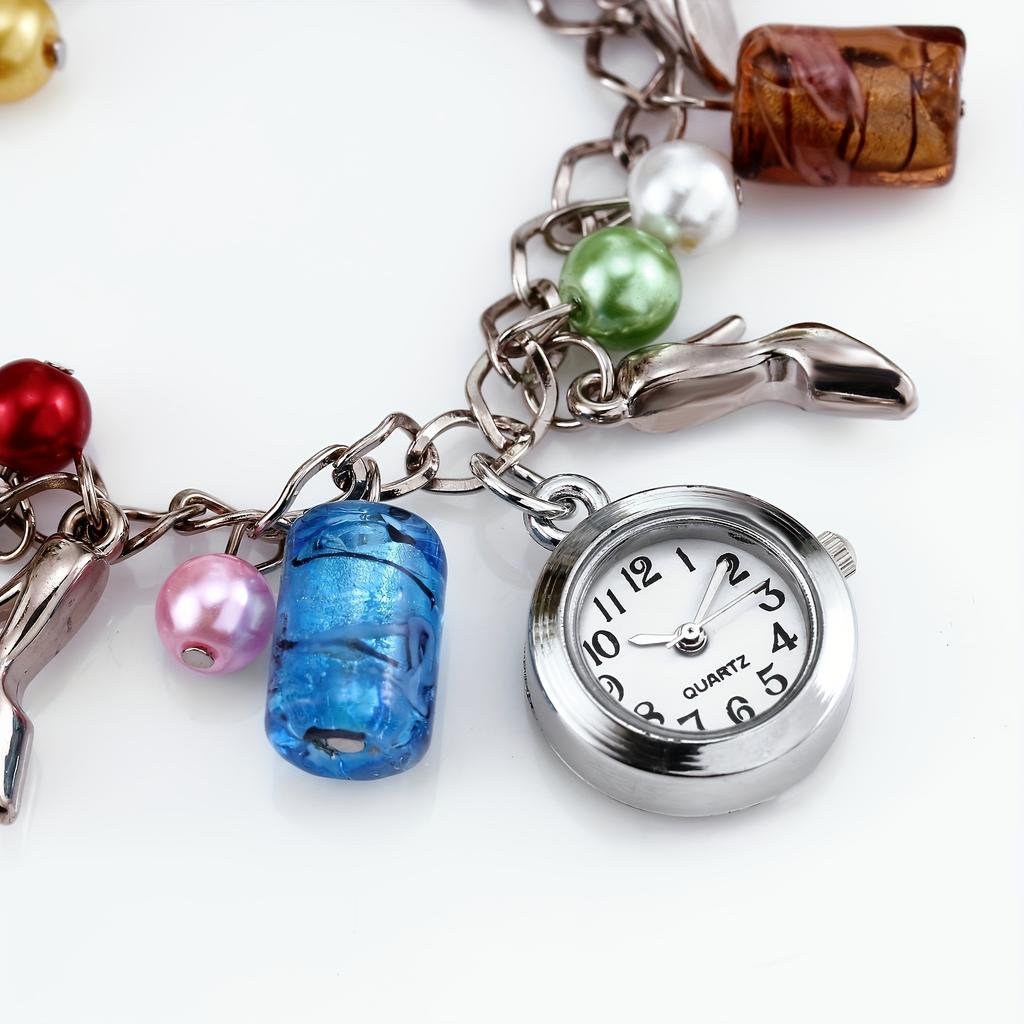 Men's and Women's Couple Bracelet Watch Colorful Glass Bracelet Cartoon Internet Celebrity Length Adjustable