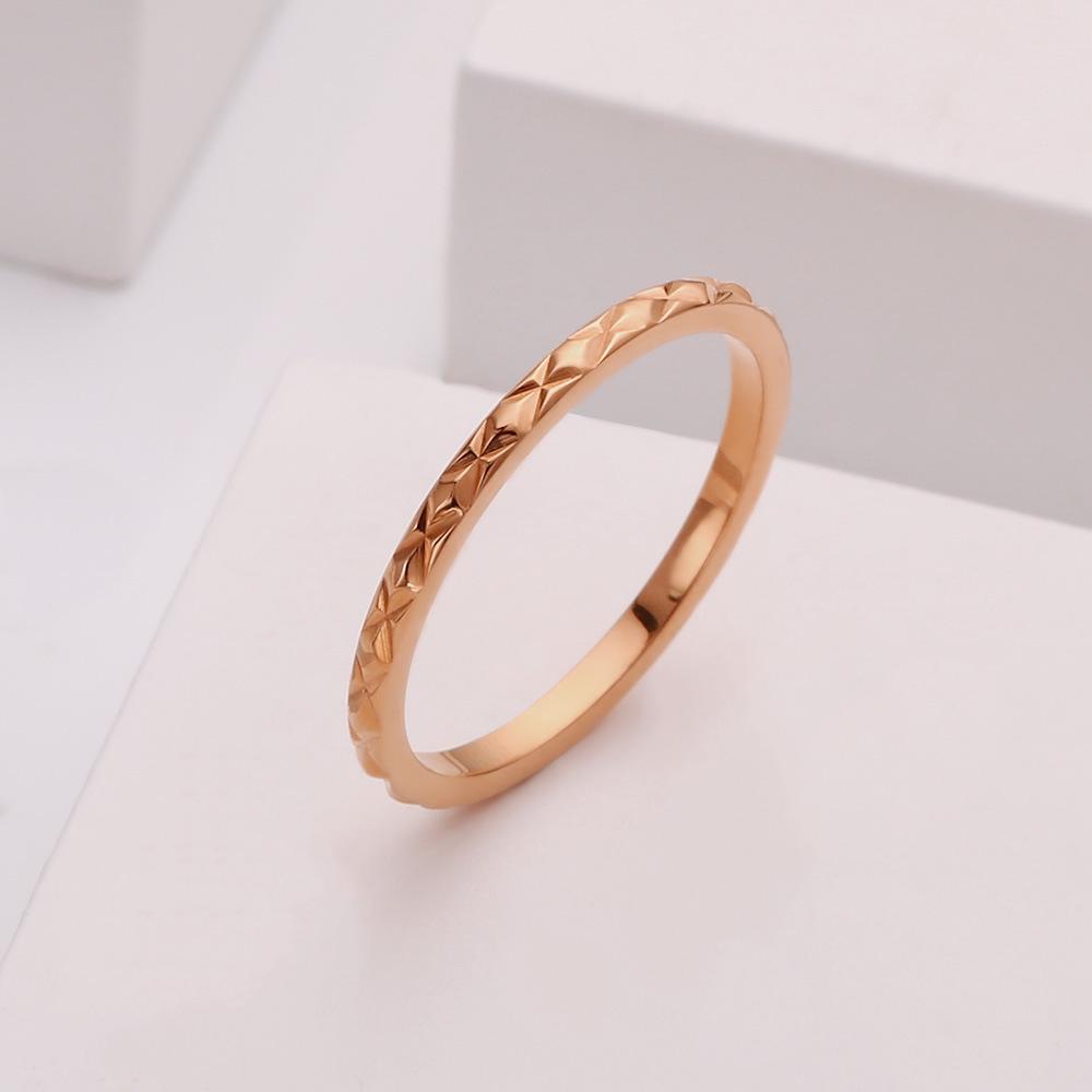 Women's Titanium Steel Diamond Ring: Colorfast, Lightweight Luxury, Trendy Thin Band