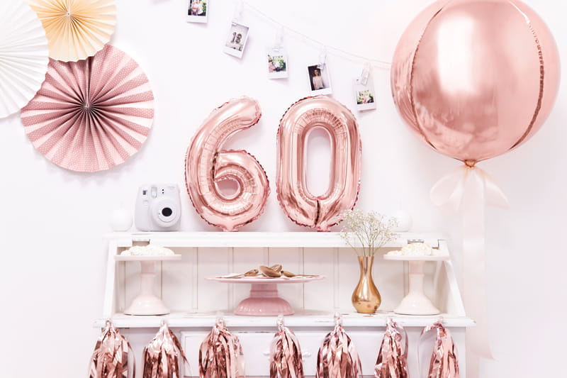 Balon Foliowy Cyfra "6" Różowe Złoto 35 Cm