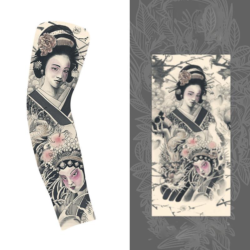 1Pc Arm Covers Flower Cooling Arm Tattoo Sleeve Uv Protection Cycling Gloves Unisex Sunscreen Sleeve Sunscreen Arm Warmers