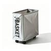 Compact Rolling Laundry Basket - Waterproof Fabric for Bedroom/Balcony - Clothes Organizer with Push-Pull Design