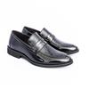 Men Black Loafers Leather Shoes Formal Business Flats Slip on Shoes Wedding Dress Prom Shoes Mosaic Contrast Over Sized