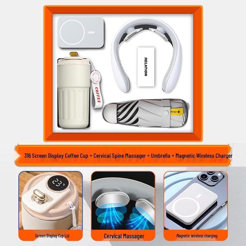 Lailuo Smart LED Display Stainless Steel Coffee Mug Gift Set