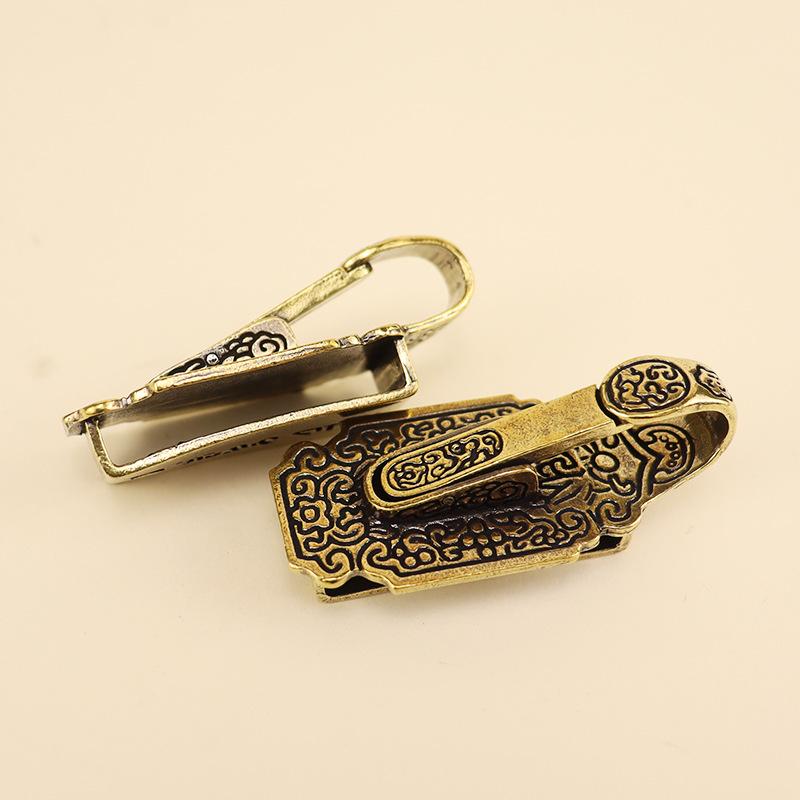 1 Pezzo Fibbia per Cintura Vintage in Metallo Anti-Perdita Portachiavi Portatile in Ottone Fibbie Gancio Portachiavi Design Retrò Catena Accessori Fai da Te