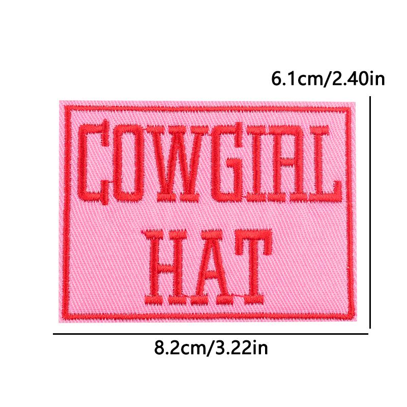 Hats Jeans Sew /Ironing Patch Square Cartoon Letter /Slogan Embroidered Diy Iron On Patches For Clothing Backpack Jackets Badges 