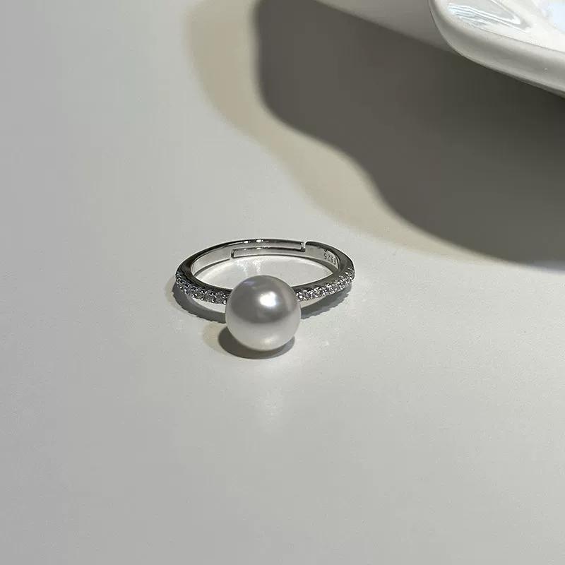 

ANENJERY Бело-серый искусственный жемчуг Открытое кольцо для женщин и мужчин Простые роскошные элегантные ювелирные изделия Подарки для вечеринок и свадеб Оптовая продажа adjustable белый