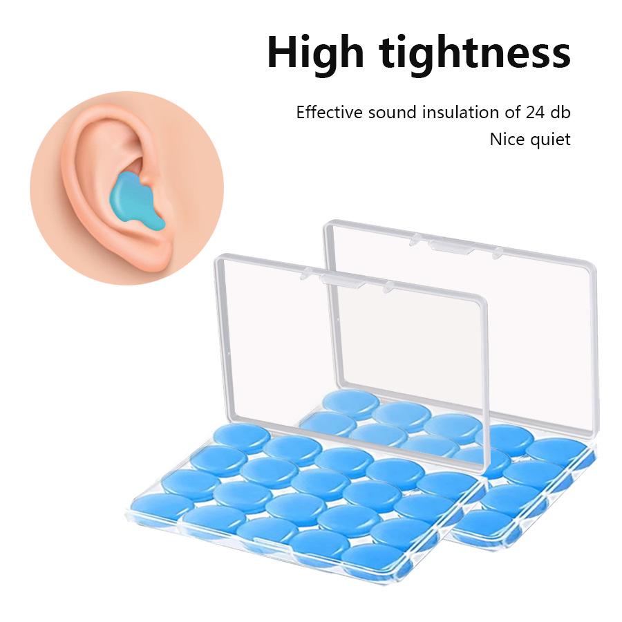 Heart-Shaped Silicone Earplugs Set - 20 Pieces, Noise-Reducing, Perfect for Swimming and Sleep