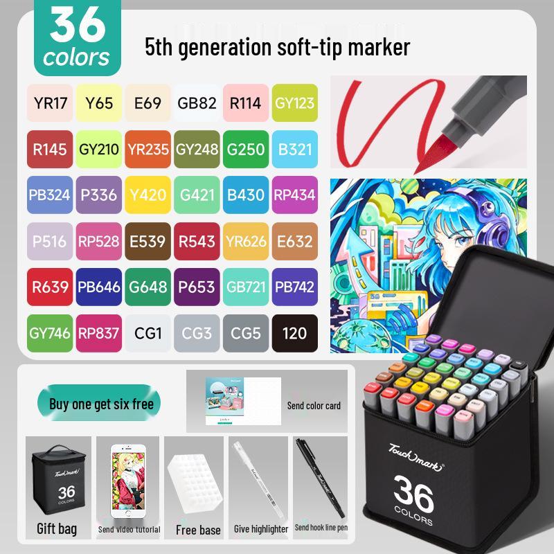 

Двусторонние маркеры на спиртовой основе Touchmark, 60 цветов, мягкий наконечник