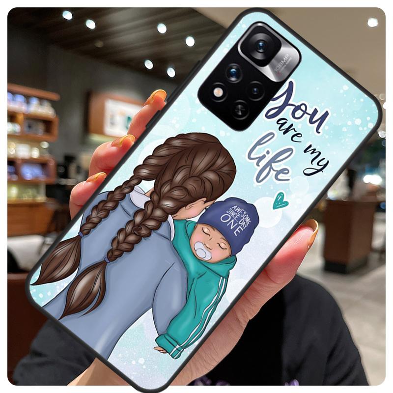 Super Mom Baby Girl Son Daughter Case For Redmi Note 12 Pro Cover For Redmi Note 10 8 9 11 Pro 8T 9S 10S 11S 12S 9C 10C 12C