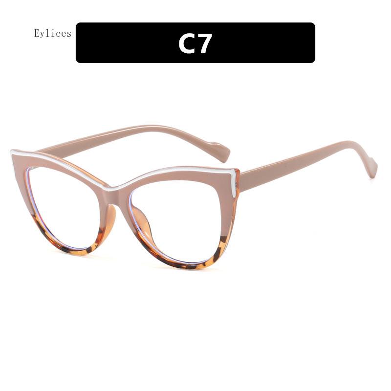 Women's Eyeglasses Trend Cateyes Sexy Flat Mirror TR90 Anti-blue Light Eyeglasses Frame Transparent Optical Computer Eyewear