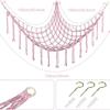 Creative Wall Corner Toy Hammocks Woven Stuffed Mesh Mesh Hammock Cotton Rope Tassels Hanging Storage Net Organizer
