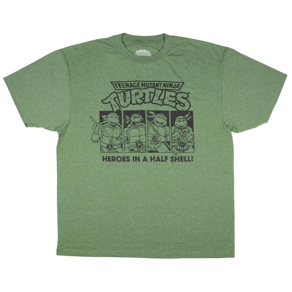 Teenage Mutant Ninja Turtles Men's Heroes In a Half Shell T-Shirt (5XL)