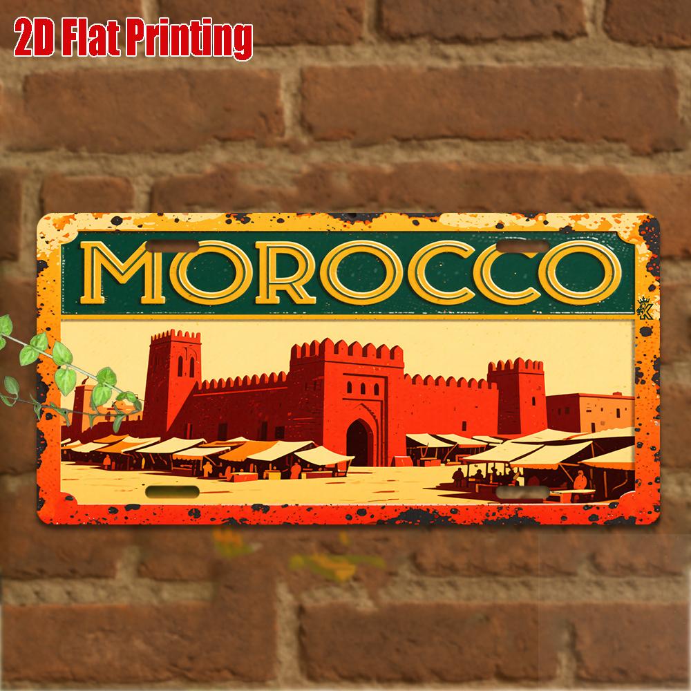 D-Dur pc Vintage Metallschild Nur zur Dekoration Außenwandkunst ( ) MAROKKO Aluminiumschild Fahrzeugdekor