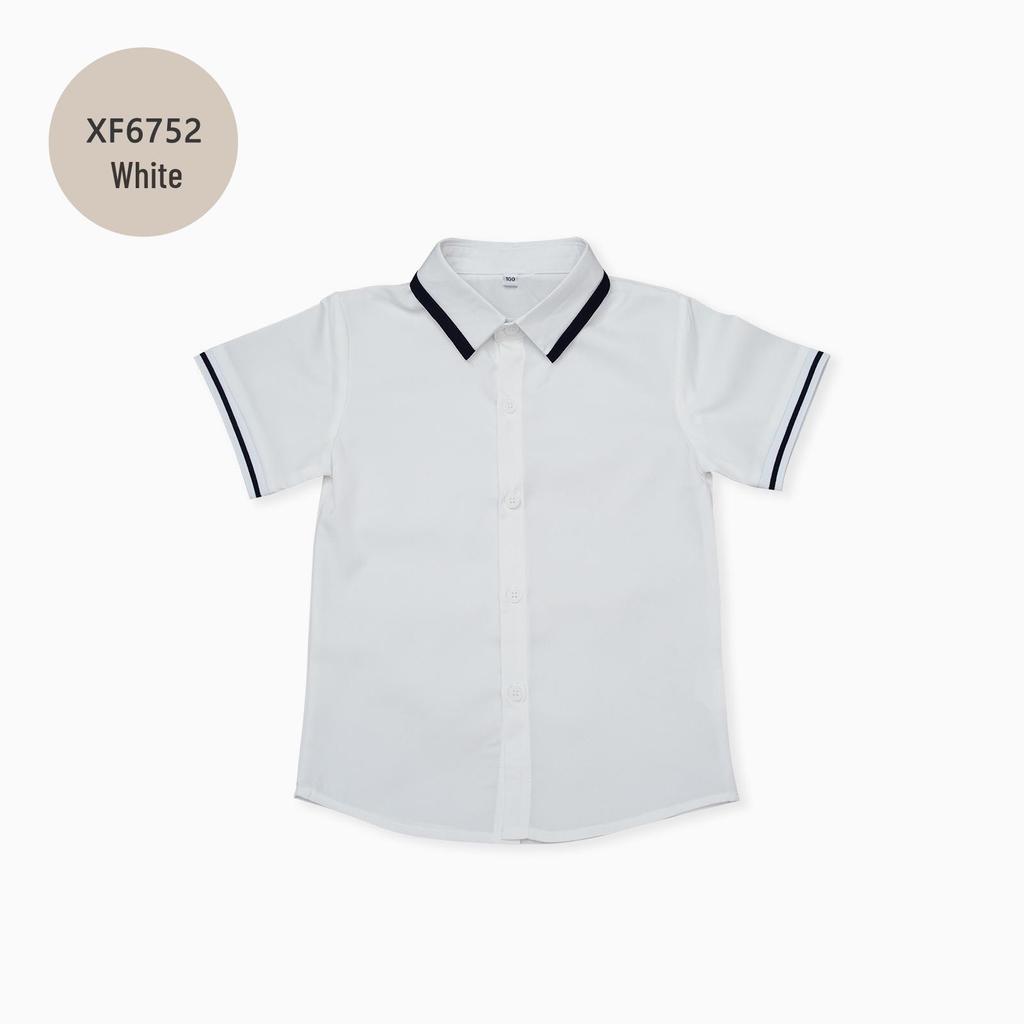 Kids' Summer White Collared Short-Sleeve Shirt - Primary School Uniform