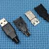 Ny 10 STK Han Adapter Stik Jack & Sort Plastik Dæksel USB2.0 Type-A Stik 4-pins Hjemme Stik Udstyr Forsyninger