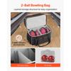 SucceBuy Bowlingkugel Tasche 2 Bälle Vier Rollen Bowling Tasche Mit Separatem Fach für Schuhe Ausziehbarer Griff Erweitert