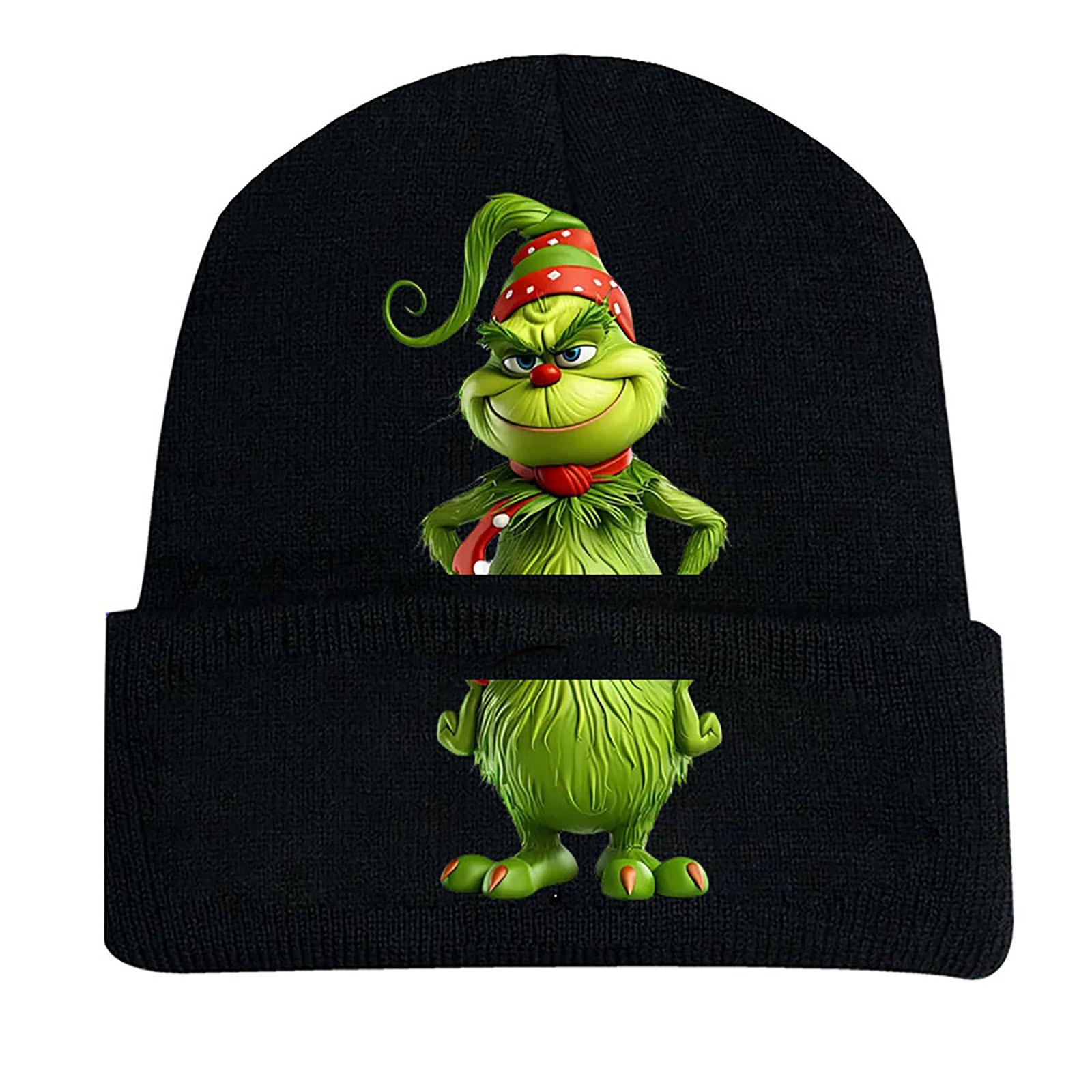 

Рождественская бархатная шапка New Line, вязаная шапка, зимняя незамерзающая шляпа от солнца, зеленая шапка с принтом One Size