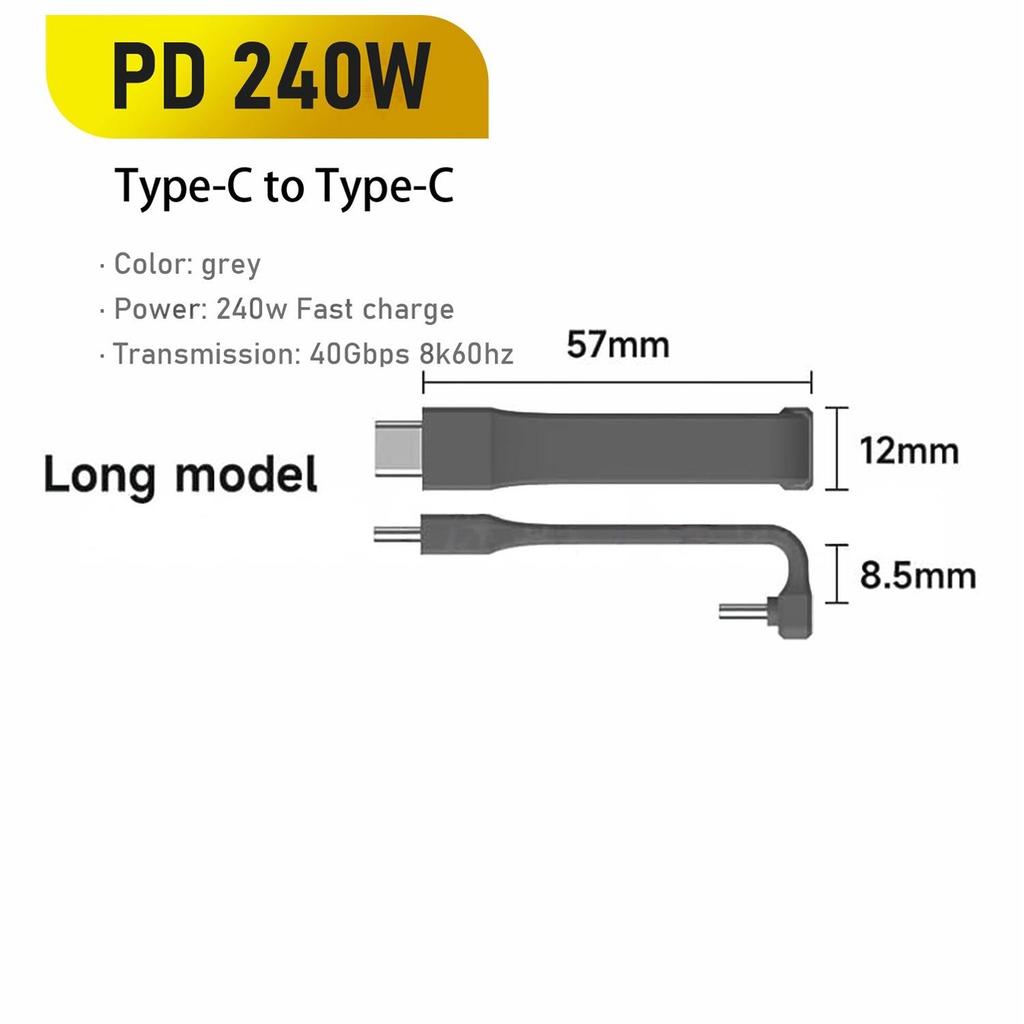 Short USB4 Cable 240W Fast Charging U-Shaped USB C Cable 40Gbps 8K Video for iPhone 16 15, iPad, SSD, Thunderbolt 4/3 Hub