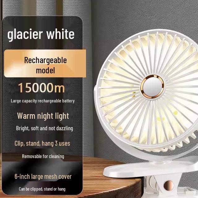 Compact Clip-On USB Rechargeable Fan: Quiet and Portable for Office, Dorm, Stroller, or Bed Use