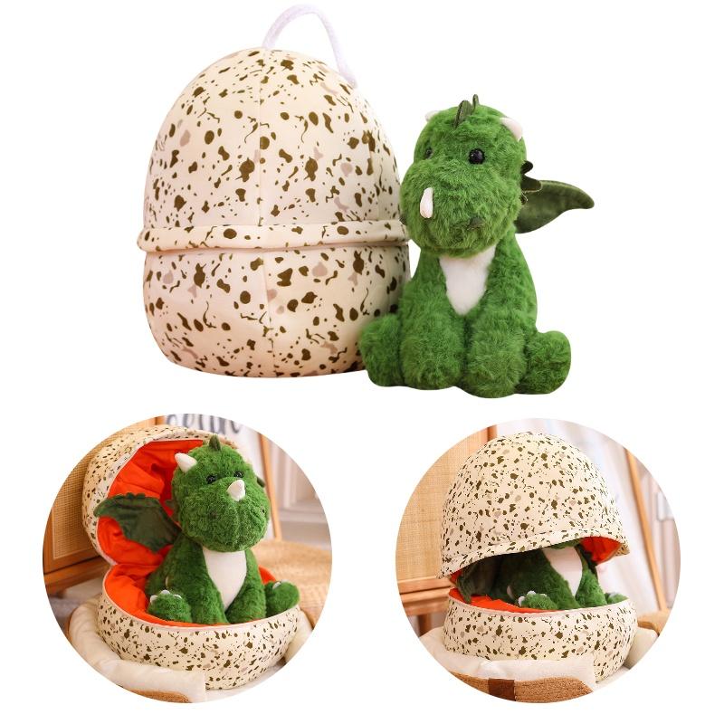 Niedliches Drachen Plüschtier mit Flügeln Dinosaurier Ei Stofftier für Kinder Weiche und kuschelige Puppe für Mädchen