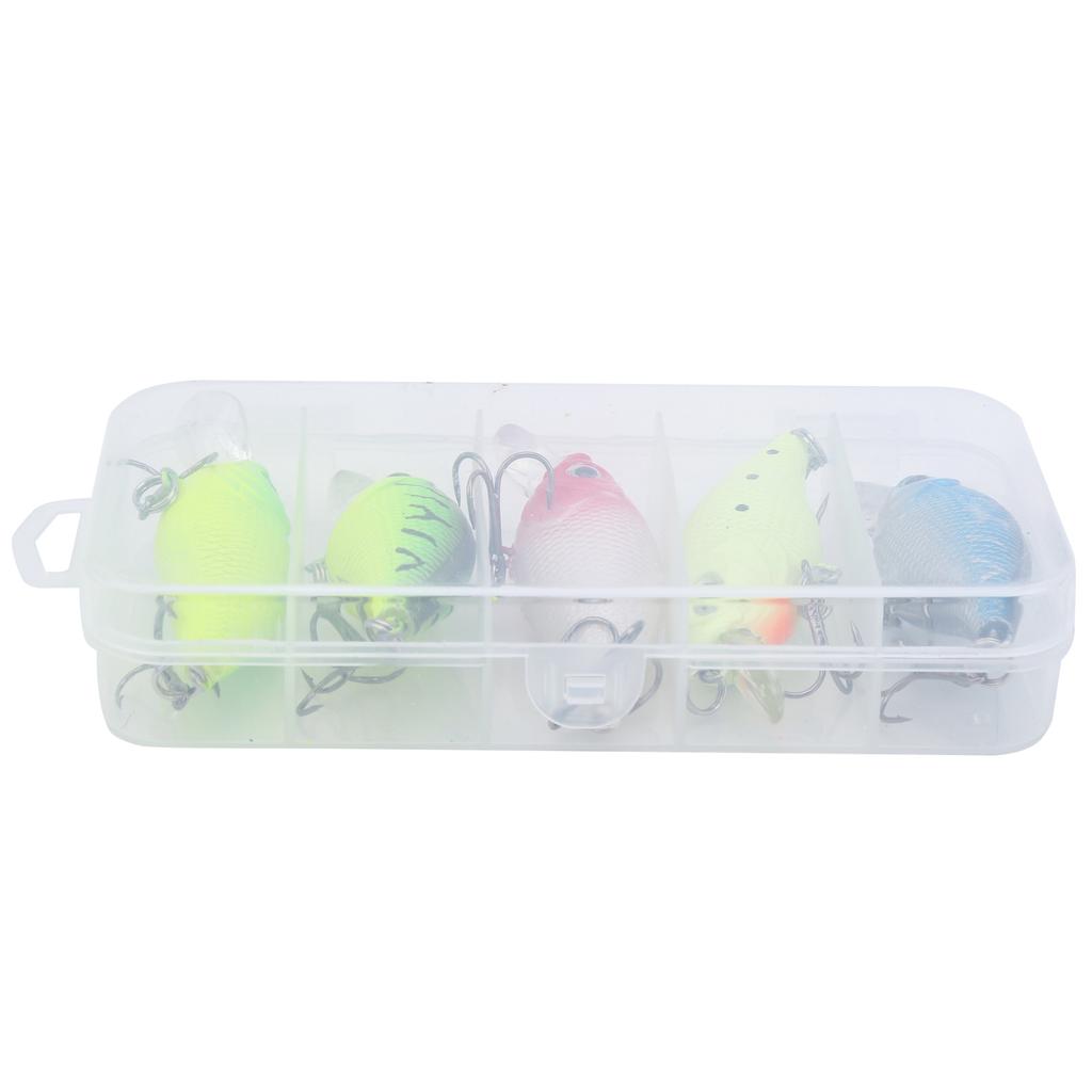 5Pcs Fishing Lure Set Artificial Colorful Little Fat Fish Bait Kit Fishing Accessory