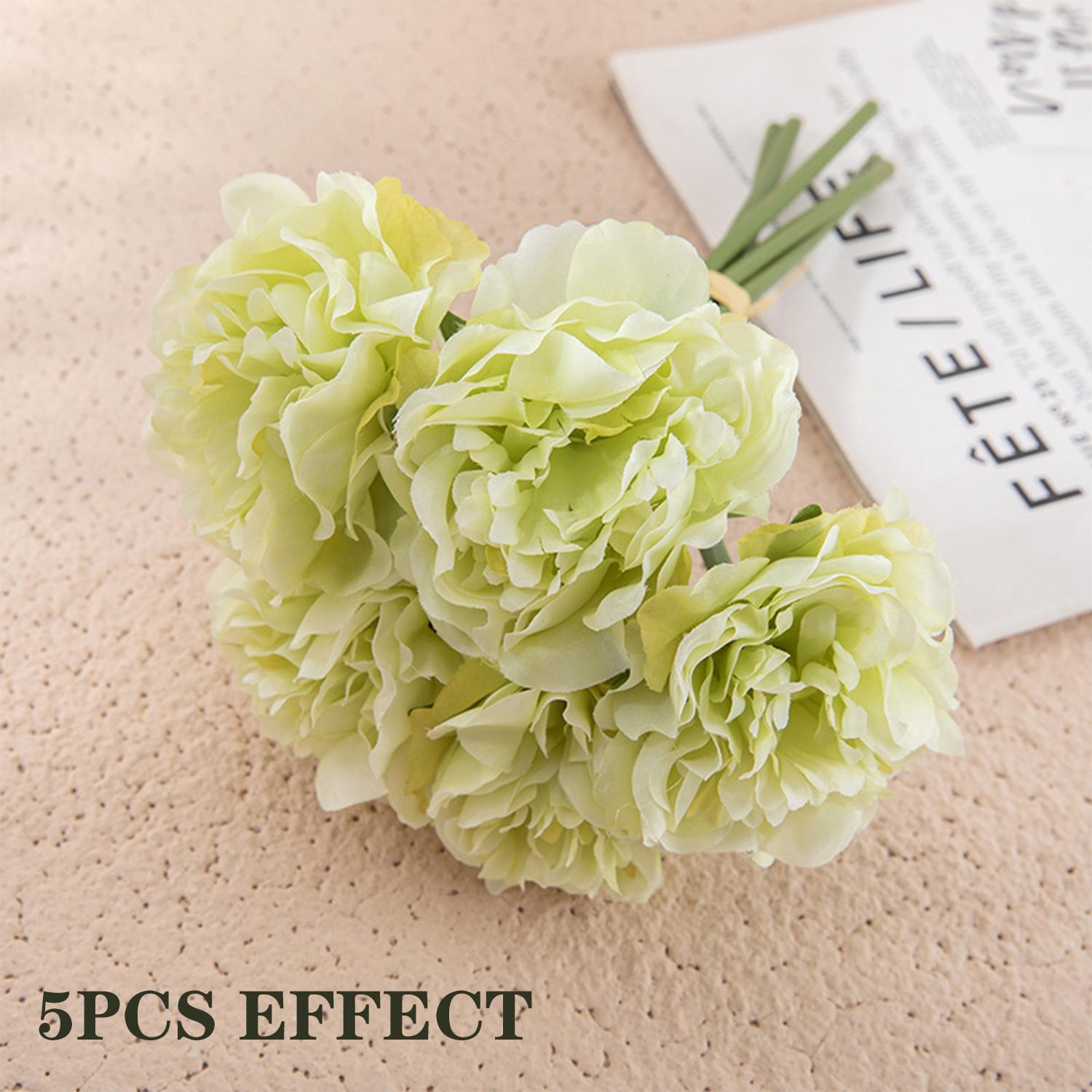 

Uflower 5Pcs Artificial Silk Peony Flowers for Wedding Home Party Table Decor High Quality Fake Flowers Spring Home Decor 5PCS