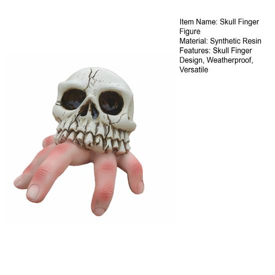 Skull Finger Ornament Resin Lifelike Bone Texture Carving Halloween Decoration Scary Dark Hunting