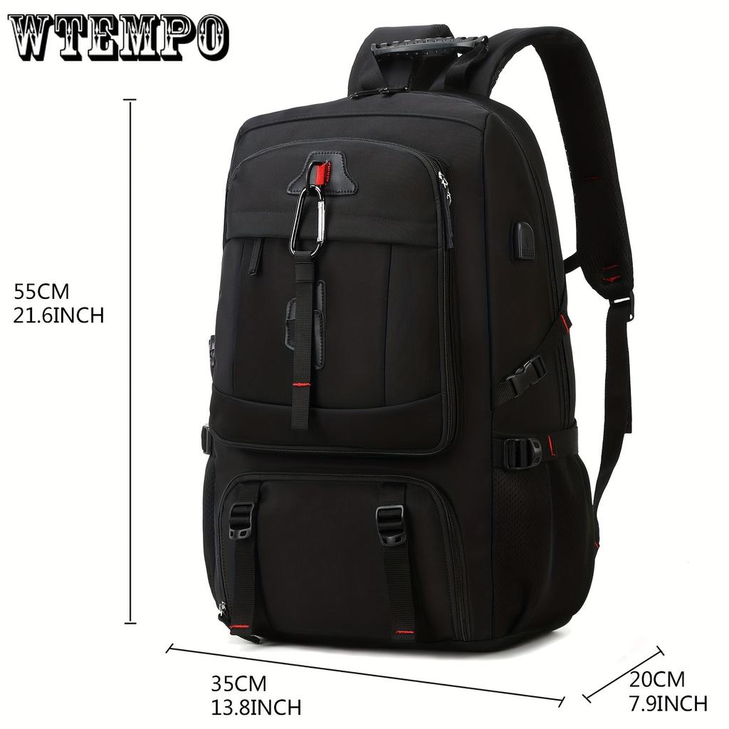 Spacious 17-inch Laptop Backpack For Travel, Camping, And Outdoor Activities, With Separate Compartment For Shoes, Suitable For Both Men And Women.