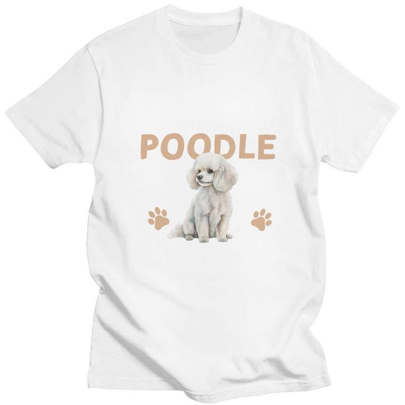 Custom Cute Poodle T Shirt Men Mom Dog Tshirt Streetwear Tee Tops 100 Cotton Slim Fit Tshirt Merch