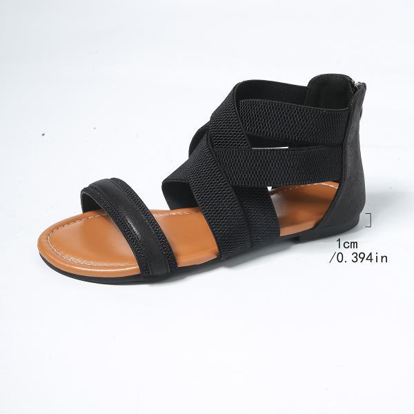 

Fashion Beige Heeled Sandals Female Shoe 2025 Women s Large Size Breathable Black Girls Gladiator Comfort Bohemian Low New Big Closed Be 35