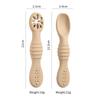 2PCS/Set Silicone Baby Spoons First Stage Utensils Baby Led Weaning Spoons Baby Chew Spoon Training Spoon Self Feeding Utensils