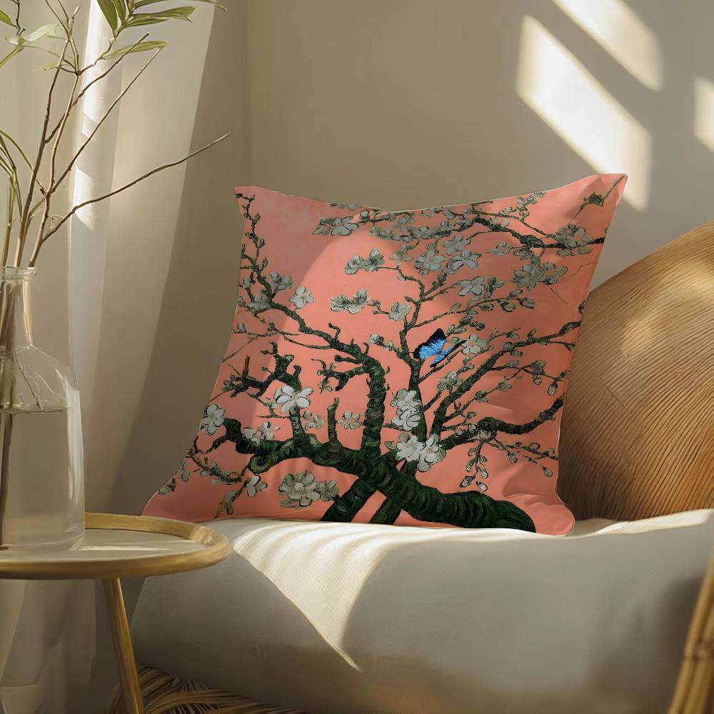 Watercolor Painting of Orchid Plants Pillow Case Silky elegant Comfort Sofa Bed Invisible zipper Beach pillowcase