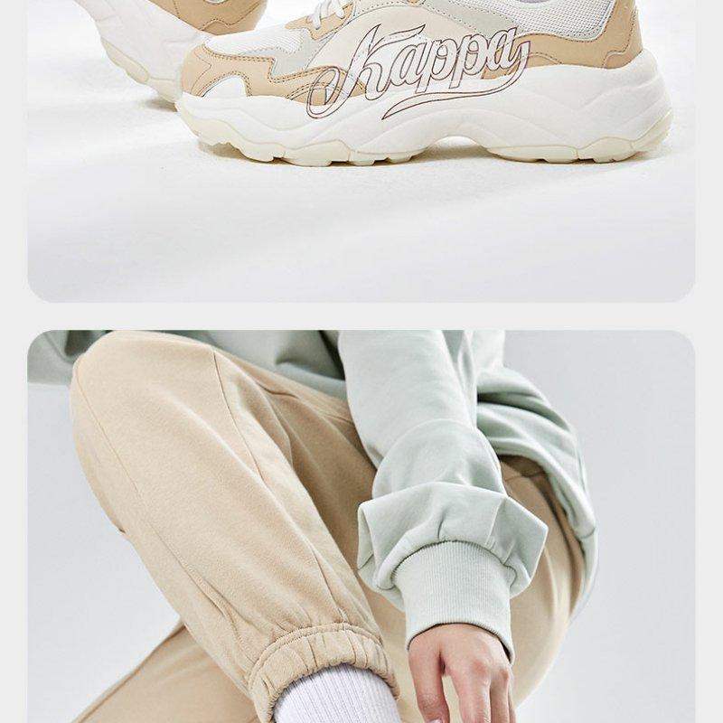 Kappa Daddy Shoes Men's and Women's Retro Running Shoes Thick soled Height Boosting Casual Shoes