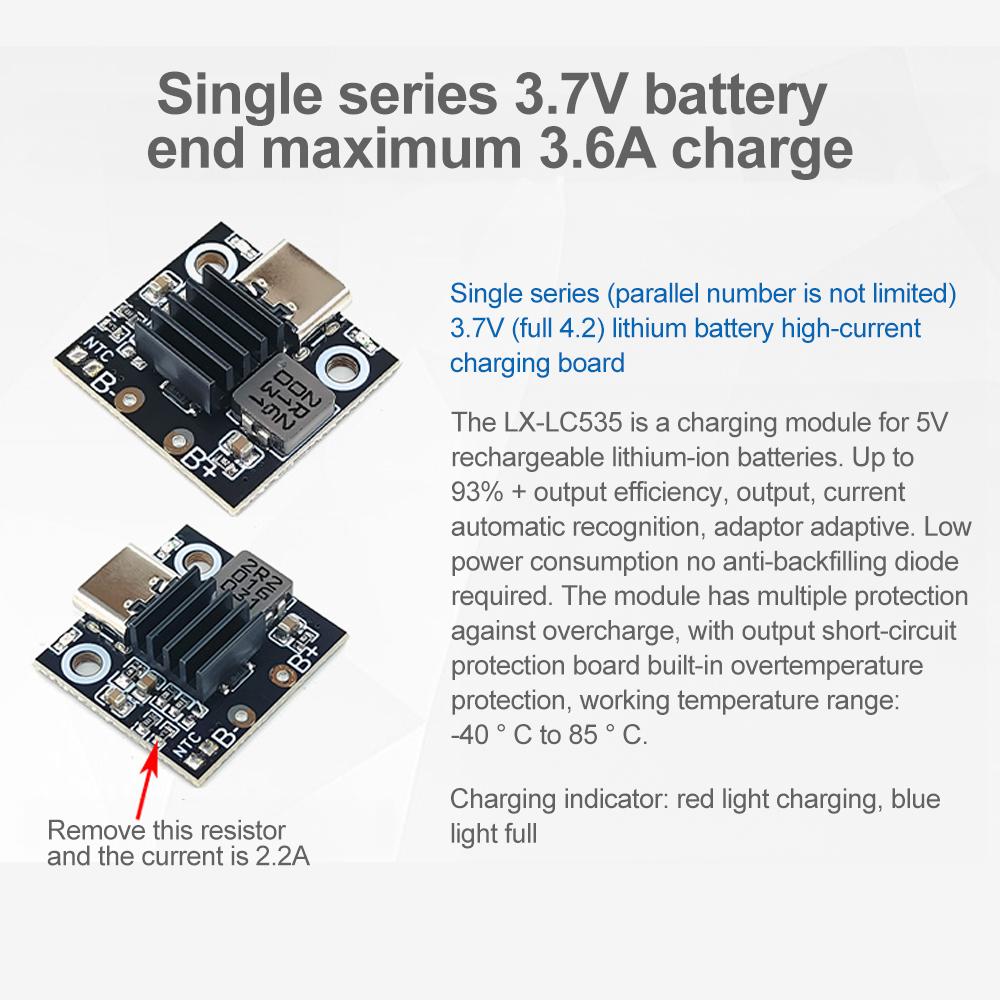 1S Lithium Battery Charging Module Battery Charger Protection Board Power Supply Charging Indicator USB Charging Module