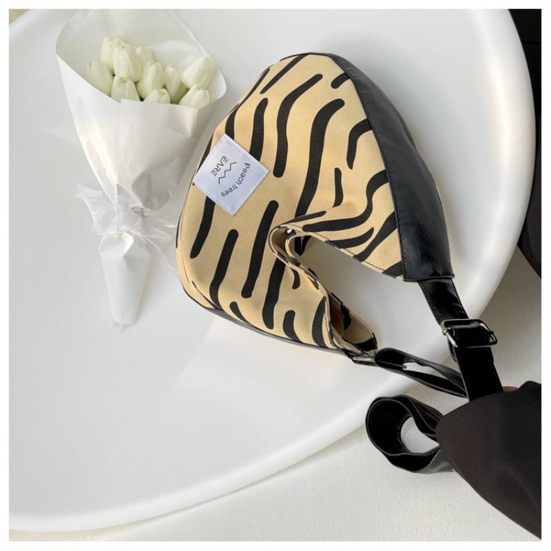 Small Bag Women's Large Capacity Shoulder Bag Zebra Crossbody Bag Canvas Tote Bag