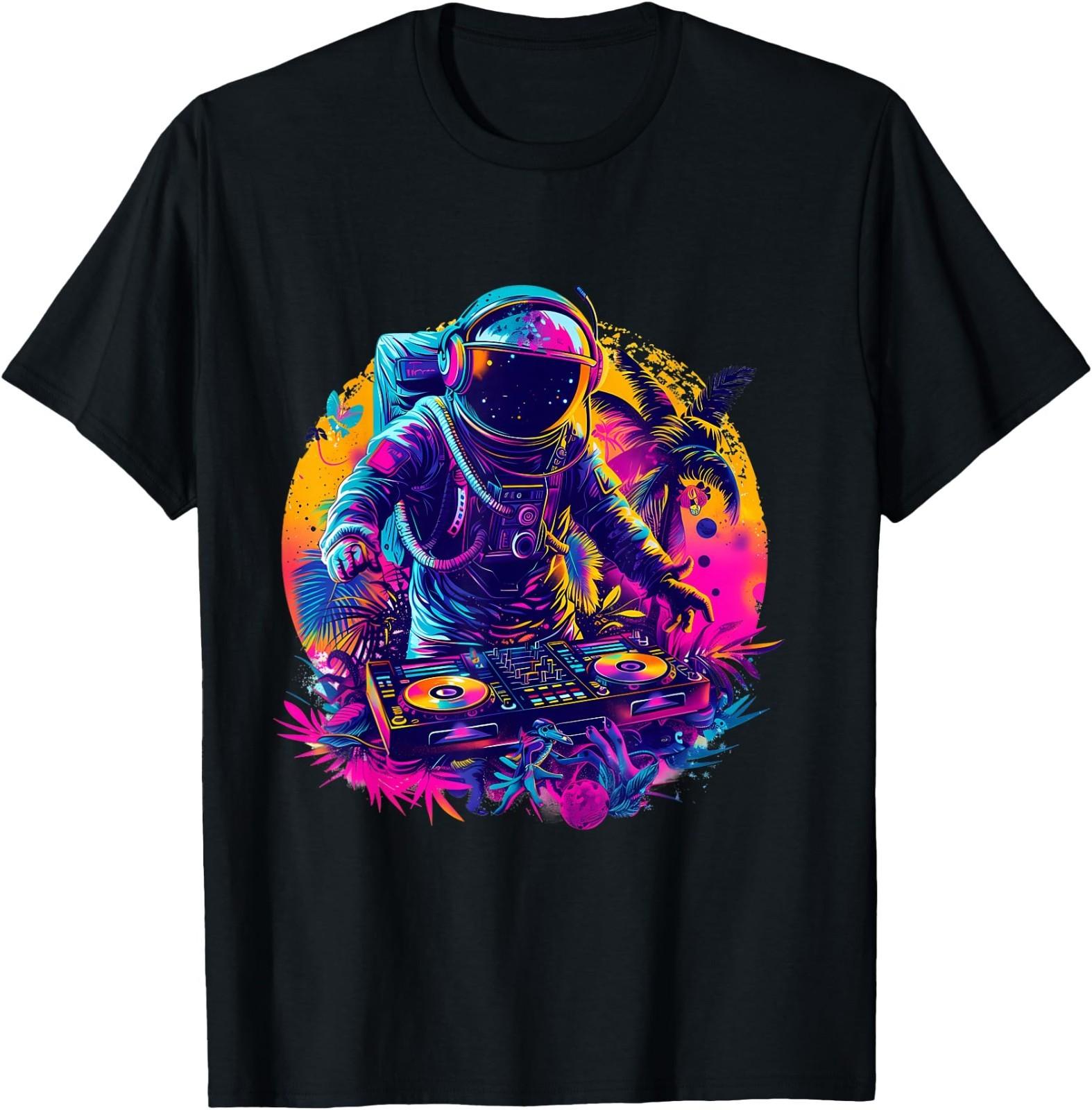 Astronaut DJ Tropical Turntable DJ Astronaut Beatmaker EDM T- Unisex T-Shirt XXL