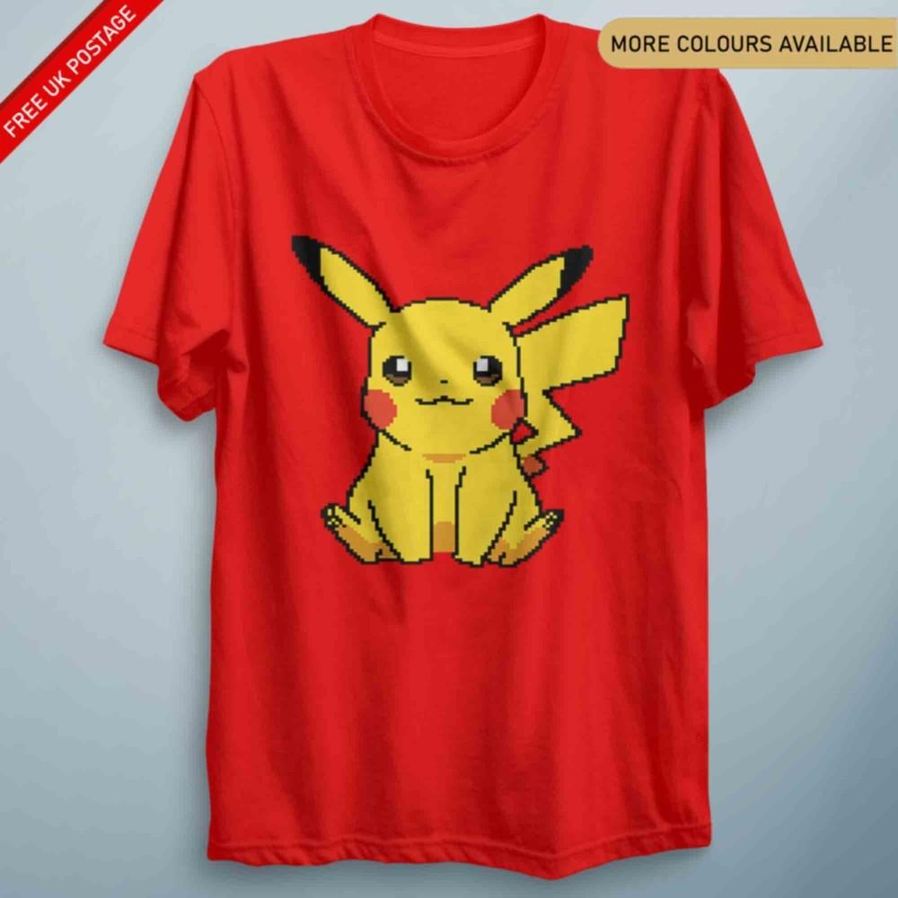 PikaPixel Fun Anime T Shirt Adults Kids Unisexga Top Christmas Gift