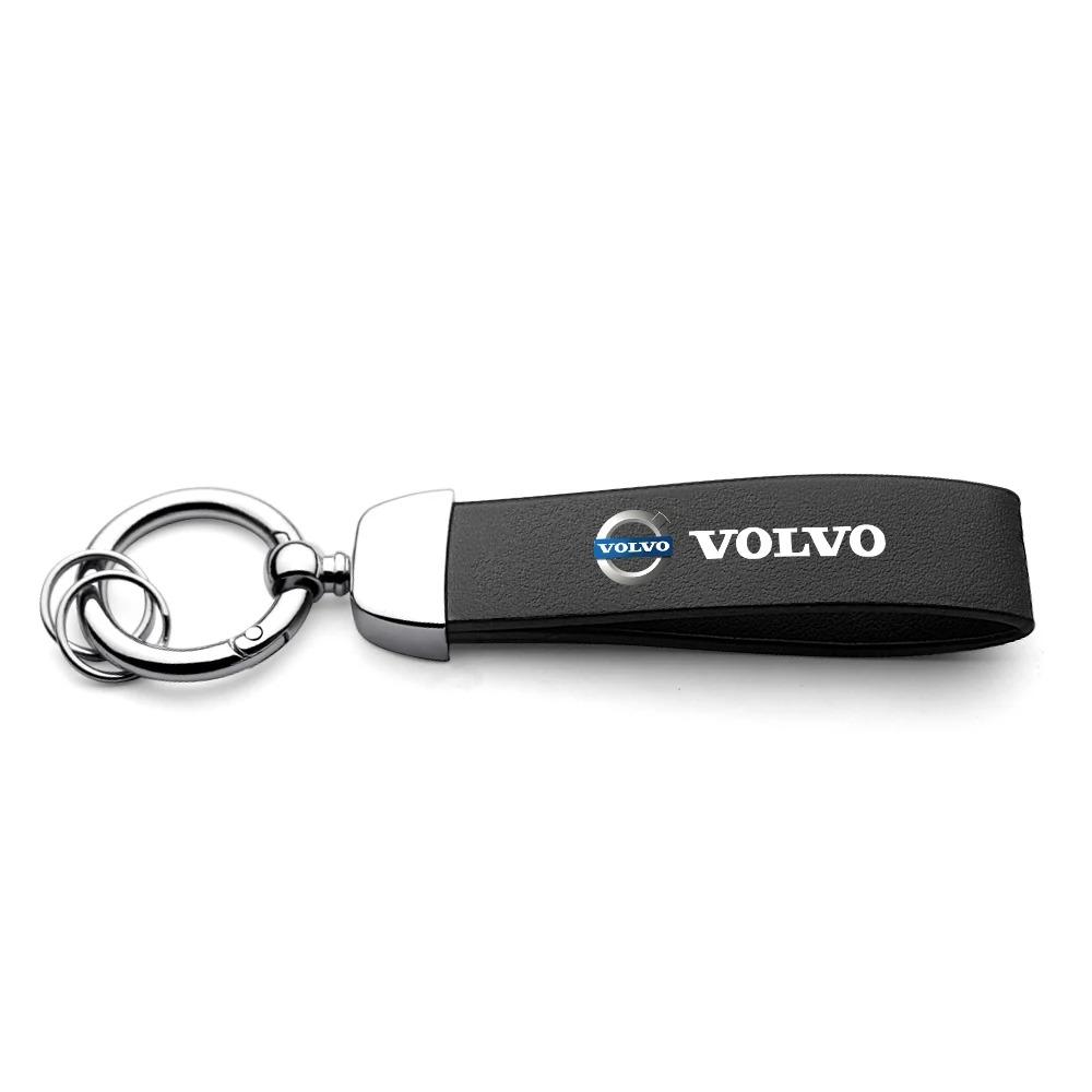 fqshd6 Premium Metal Tire Valve Covers Leather Keychain Compatible Volvo S60 S90 V60 V90 Xc40 Xc60 Xc90 Ex30 Ex90 Es90 Em90