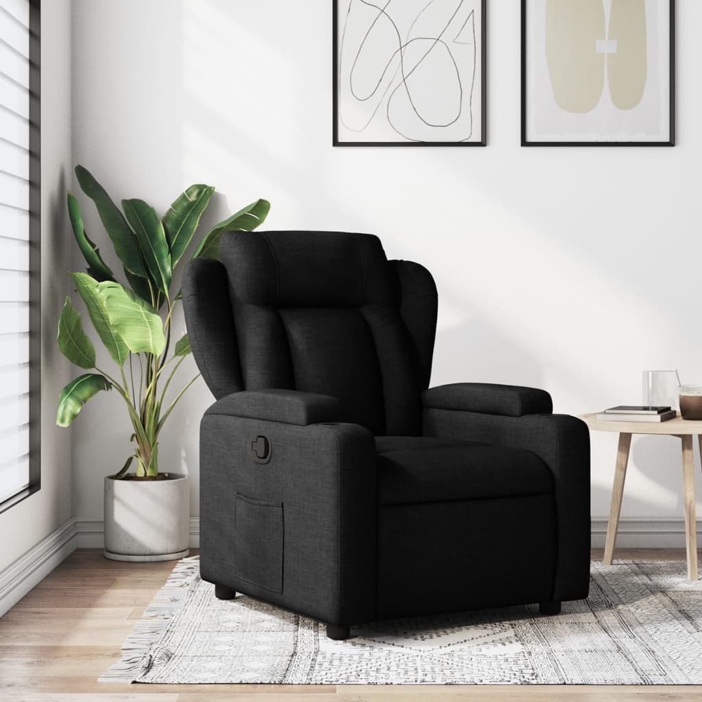 Relaxation Armchair Black Fabric