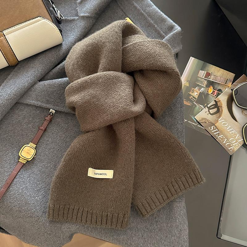 18-color scarf women's winter high-end soft waxy season warm thickened knitted wool couple scarf Korean