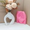 Silicone Vase Molds Flower Bottle Mold Hollow Heart Shape Unique Flowerpot Mold Silicone Texture Suitable for Craft Vase