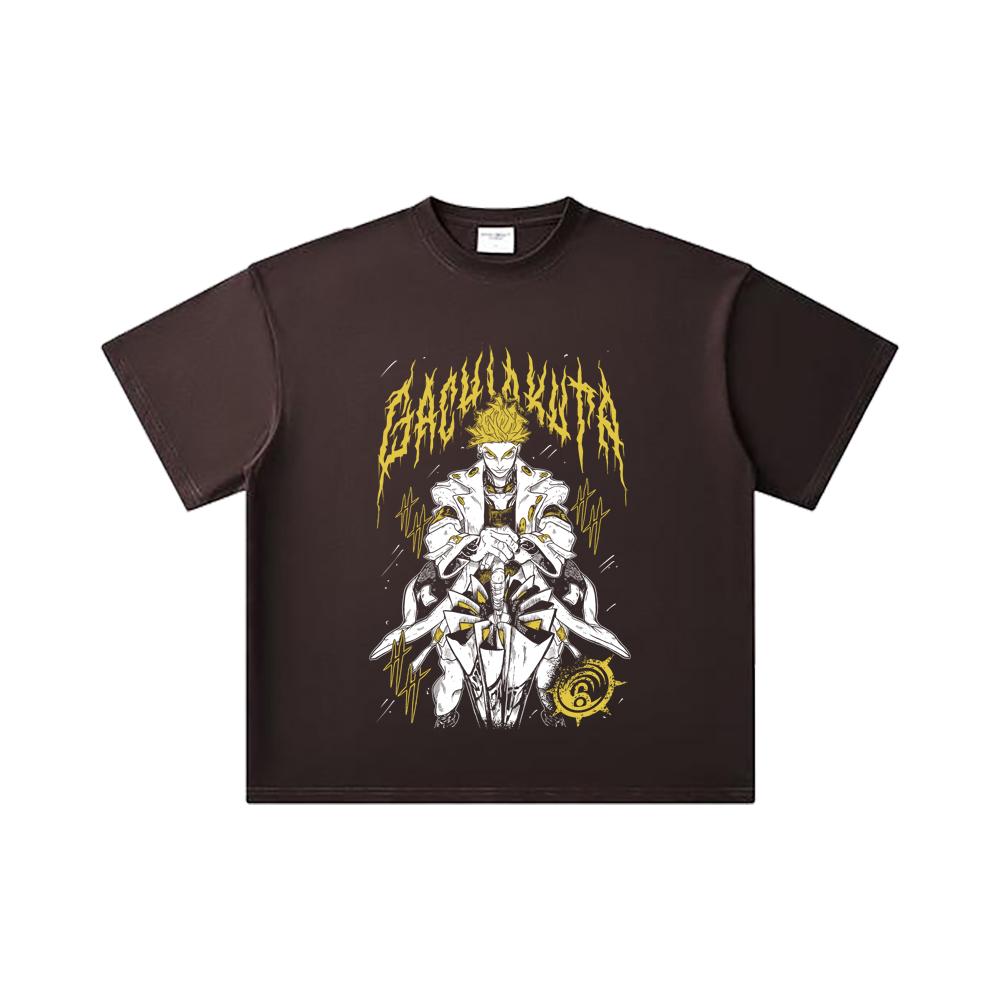 260 GSM Doppelgarn 32er Zähl Garn 100% Baumwolle Gachiakuta V3 Enjin Druck Unisex Schweres Baumwoll T-Shirt