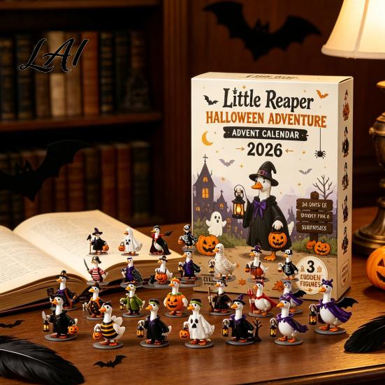 Halloween Advent Calendar 2026 with 24 Horror Ducks Figures Days of Theme Gift Box Countdown Acrylic for Adult Teens Kids Boys Girls Surprise Gifts