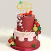 Glitter Christmas Cake Decor Santa Claus Cake Topper Red Green Cake Decor for Christmas Baby Shower Birthday Party Supplies