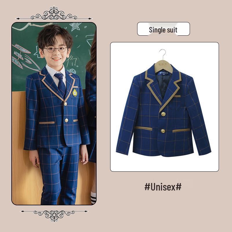 British Academy Style Girls' Pleated Skirt Uniform Set