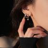 925 Silver Eight-Pointed Star Silver Hoop Earrings High-End Studs Cute Style with Zircon Sparkle Niche Design for Women