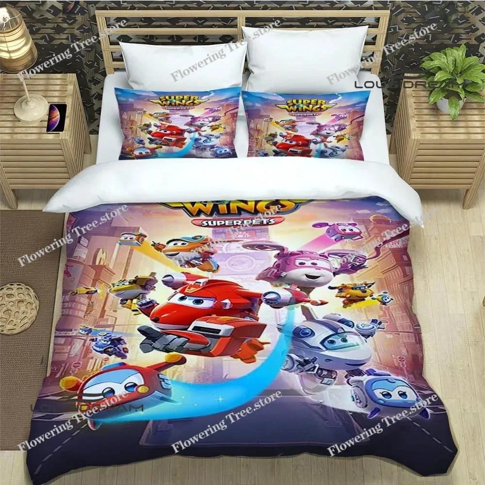 Cute Cartoon Super Wings Bedding Sets Exquisite Supplies Set Duvet Cover Bed Comforter Set Bedding Set Luxury Birthday Gift