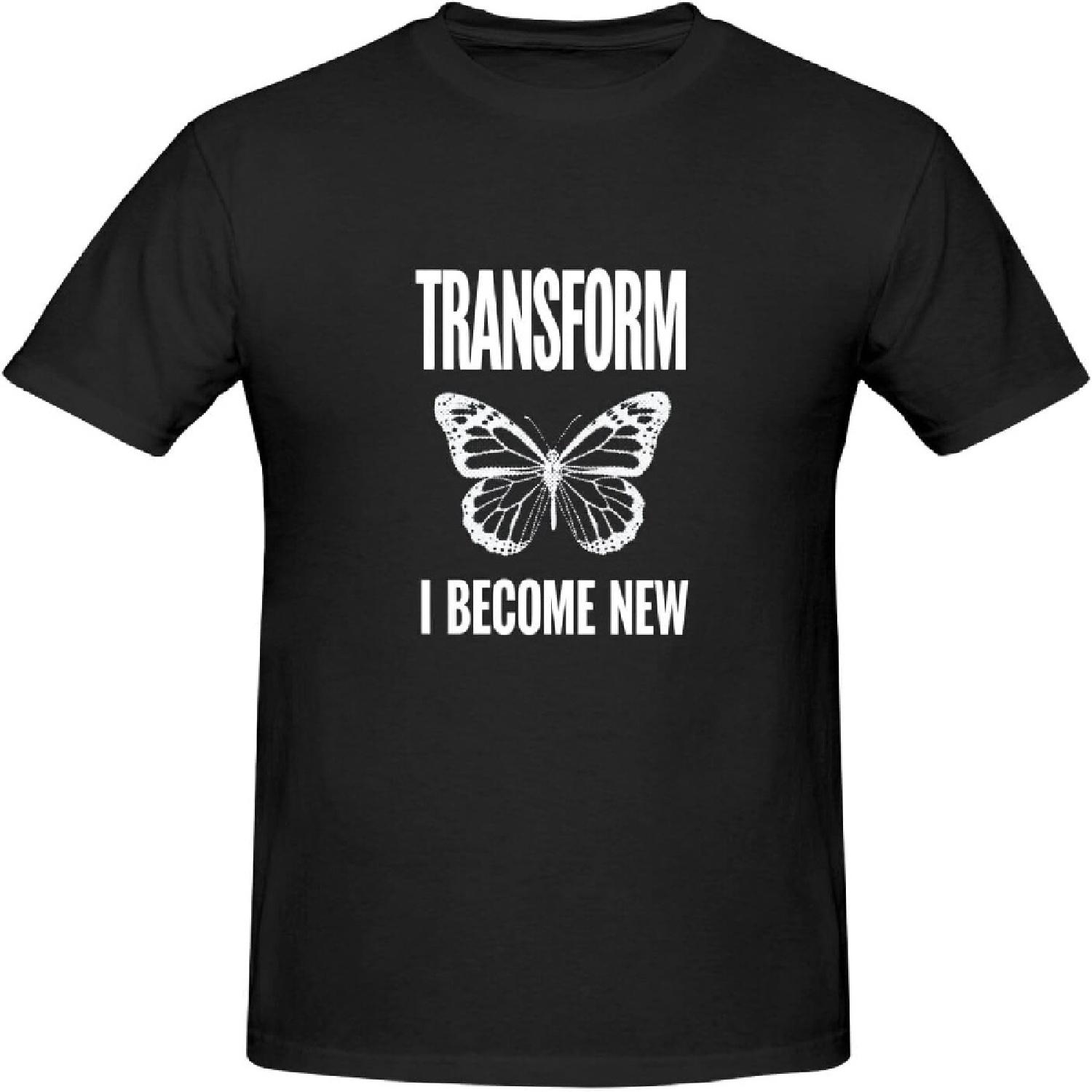 

Мужская футболка, Классические графические футболки с круглым вырезом и коротким рукавом, Летние топы, Преображение XXXXXL чёрный